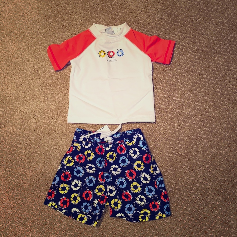 Janie and Jack baby boy swim set